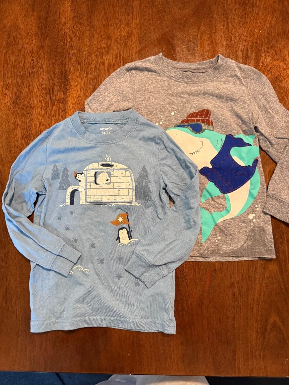 4T Long Sleeve Winter Animal Shirts